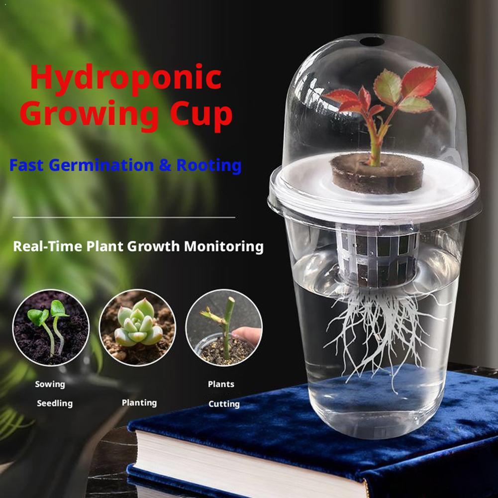 Hydroponic Tower - Pflanzbecher für Hydrokultur-Gemüsesetzlinge, transparenter Kunststoff-Blumentopf mit