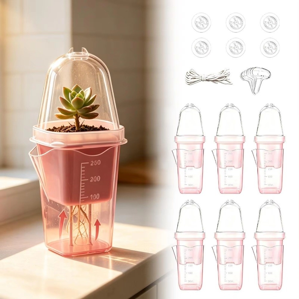 Hydroponic Grow Pod - Selbstbewässernde Kunststoff-Blumentöpfe mit Doppelschichtstruktur, Wurzelansicht, transparente